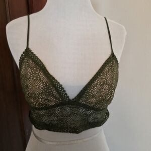 Victoria's Secret Olive Green Crochet Lace Bralette
